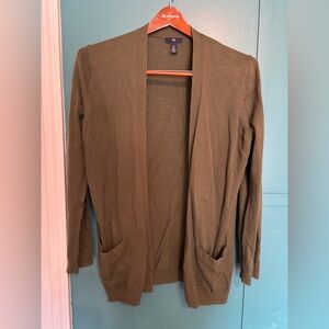 GAP Women's Olive Green Open Front Cardigan Size Large